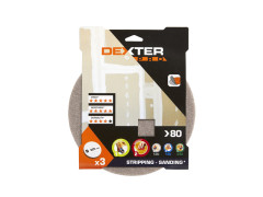 ABRASIF DISQUE PLATRE DIAMETRE 225MM  GRAIN 80 LOT DE 3 DEXTER PRO
