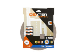 ABRASIF DISQUE PLATRE DIAMETRE 225MM GRAIN 180 LOT DE 3 DEXTER PRO