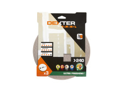 ABRASIF DISQUE PLATRE DIAMETRE 225MM GRAIN 240 LOT DE 3 DEXTER PRO