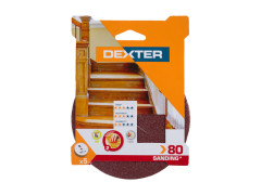 ABRASIF PERCEUSE DIAMETRE 127 GRAIN 80 LOT DE 5 DEXTER