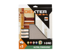 ABRASIF MAIN BOIS 230X280 GRAIN 240 DEXTER PRO 3 PCS