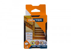BLOC ABRASIF BOIS 100X70 GRAIN ASSORTIS DEXTER 3 PC