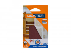 ABRASIF BOIS 100X70 GRAIN 220 DEXTER 5 PC