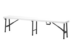 BANC PLIANT 183 X 27.5 X 44 CM RESINE BLANC 3 PERSONNE FIESTA