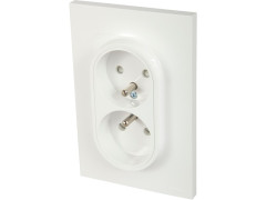 MECANISME PRISE 2P+T DOUBLE ODACE BLANC