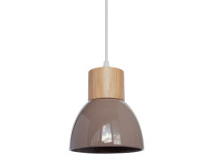 SUSPENSION WILMA E14 D16 40W CERAMIQUE BOIS CHANVRE