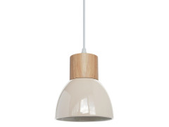 SUSPENSION WILMA E14 D16 40W CERAMIQUE BOIS ECRU