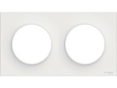 PLAQUE DOUBLE ODACE STYL SCHNEIDER ELECTRIC BLANC