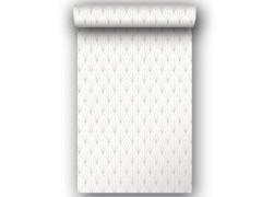 PAPIER PEINT VINYLE INTISSE GEOMETRIQUE BLANC OR