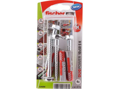 CHEVILLE MULTIMATERIAU DUOPOWER 10X50MM AVEC VIS BLISTER DE 4 PIECES