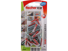 CHEVILLE MULTIMATERIAU DUOPOWER 5X25MM AVEC VIS BOITE DE 18 PIECES