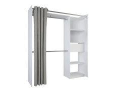 DRESSING NEW STAR BLANC 1 COLONNE 60CM + 2 PENDERIE + 1 RIDEAU KIT