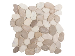 GALETS SOL & MUR RIVER MIX BLANC BEIGE 30,5X30,5