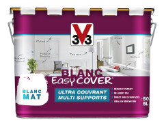 PEINTURE MULTI SUPPORTS BLANC EASY COVER  MAT 5L