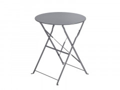 TABLE PLIANTE FLORA ACIER GRIS ANTHRACITE DIAMETRE 60 CM