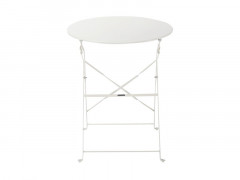 TABLE PLIANTE FLORA ACIER BLANC DIAMETRE 60 CM