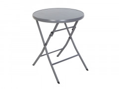 TABLE PLIANTE  EMYS ACIER GRIS DIAMETRE 60 CM