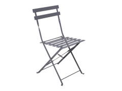 CHAISE PLIANTE FLORA ACIER GRIS ANTHRACITE