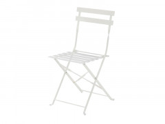 CHAISE PLIANTE FLORA ACIER BLANC