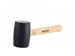 MAILLET CAOUTCHOUC NOIR 60MM MANCHE BOIS DEXTER