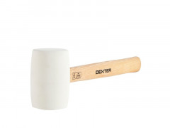 MAILLET CAOUTCHOUC BLANC 60MM MANCHE BOIS DEXTER