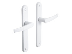 POIGNEE DE PORTE ENSEMBLE MORZINE ACIER BLANC BEC DE CANNE