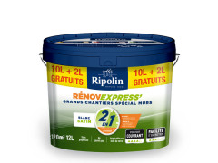 PEINTURE RENOV EXPRESS 2EN1 SATIN BLANC RIPOLIN 10L+20%