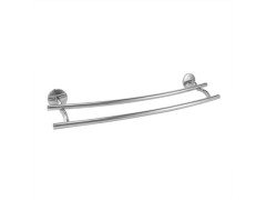 PORTE SERVIETTE A COLLER ET A VISSER 2 BARRES SUITE METAL 45 CM CHROME