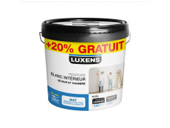 PEINTURE INTERIEUR SEJOUR ET CHAMBRE BLANC MAT 10L+20 POURCENT OFFERT
