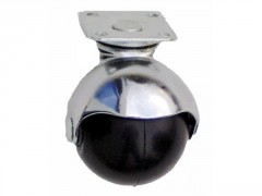 ROULETTE PIVOTANTE PLATINE NOIRE CAOUTCHOUC DIAMETRE 40MM CHROME