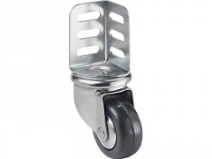 ROULETTE PIVOTANTE PLATINE GRIS CAOUTCHOUC DIAMETRE 50MM CORNIERE