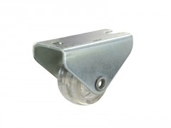 ROULETTE FIXE PLATINE TRANSPARENT PLASTIQUE DIAMETRE 25MM