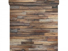 PAPIER PEINT VINYLE INTISSE PLANCHE BOIS MARRON