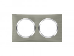 PLAQUE CAREE DOOXIE INOX BROSSE 2 POSTE