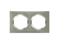PLAQUE CARREE 2 PRISES SIMPLE A COMPOSER DOOXIE INOX BROSSE LEGRAND
