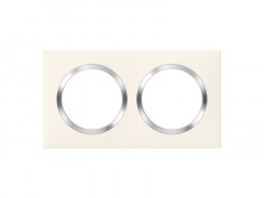 PLAQUE CARREE DOOXIE BLANC CHROME 2 POSTE