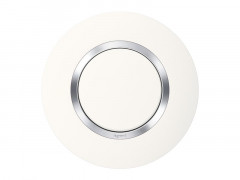 PLAQUE SIMPLE RONDE DOOXIE DECO BLANC CHROME