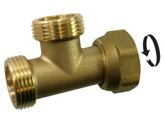 RACCORD TE DOUBLE A VISSER LAITON F15X21 POUR CUIVRE