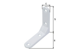 EQUERRE DE CHAISE PLASTIFIE BLANCHE 75X75X20MM EPAISSEUR 1MM