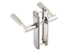 POIGNEE DE PORTE ENSEMBLE NINE NICKELE SATINE BEC DE CANE 165MM