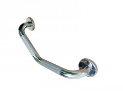 BARRE D APPUI COUDEE A FIXER 40CM D30MM CHROME ACIER INOXYDABLE