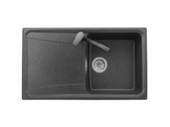 EVIER A ENCASTRER ROXANA 1 BAC +1 EGOUTTOIR L86XP50CM GRANIT+RES NOIR