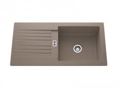 EVIER A ENCASTRER SOLO 1 GRD BAC +1 EGOUTTOIR L100XP50CM RESINE BETON