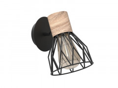 APPLIQUE CLAYTON E27 NOIR/BOIS