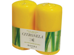 BOUGIE CYLINDRIQUE ANTI MOUSTIQUE CITRONNELLE 100X50MM LOT DE 2