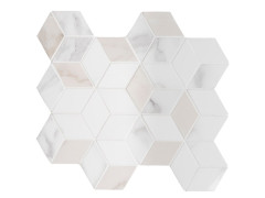 MOSAIQUE MUR MURANO HEXA BLANC CARRARE 28X26CM