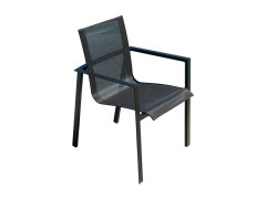 FAUTEUIL MIAMI TEXTILENE ALUMINIUM GRIS ANTHRACITE