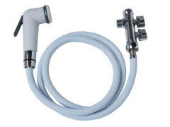 DOUCHETTE ABS+FLEXIBLE NYLON+RACCORD 3V 12X17/15X21MM KIT HYGIENE WC