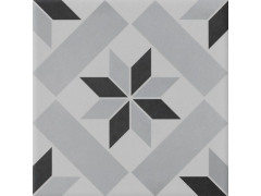CARRELAGE SOL ET MUR PATRIMONY ETOILE 20X20 CM NOIR/BLANC 1,59M2