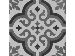 CARRELAGE SOL ET MUR PATRIMONY ROSACE 20X20 CM NOIR / BLANC 1,59M2